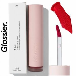 Glossier G Suit Lip Creme JET Bold Red NIB